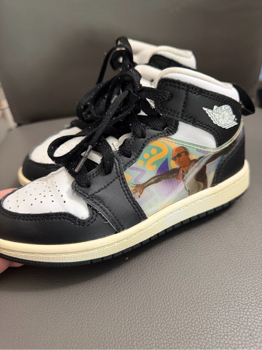 Nike Air Jordan Kids Black and White High-Top Sneakers size 13C